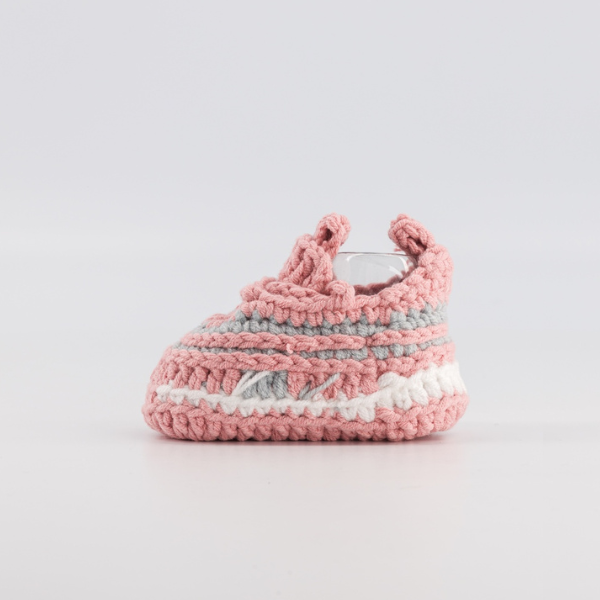 Pink Cushion — handmade crochet baby shoes