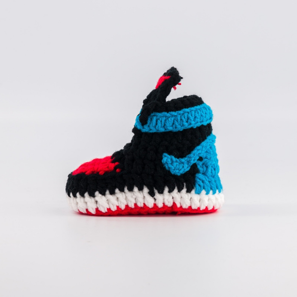 Tri-Color — handmade crochet baby shoes