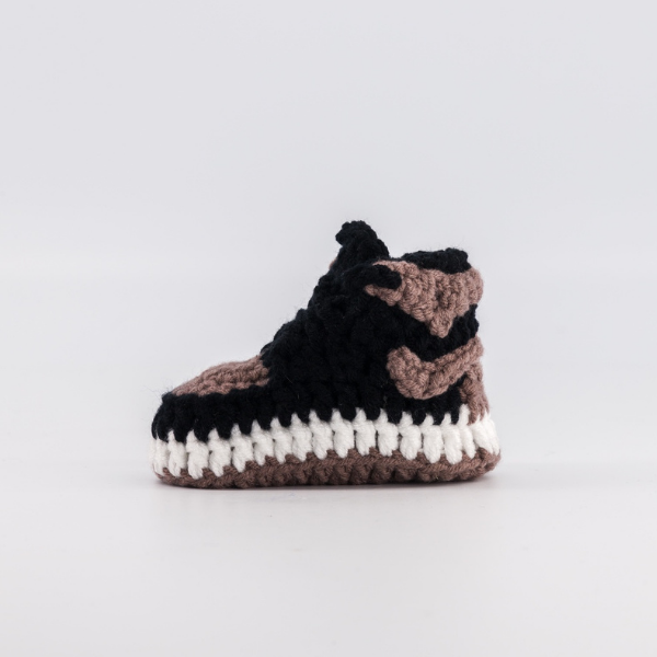Chocolate — handmade crochet baby shoes